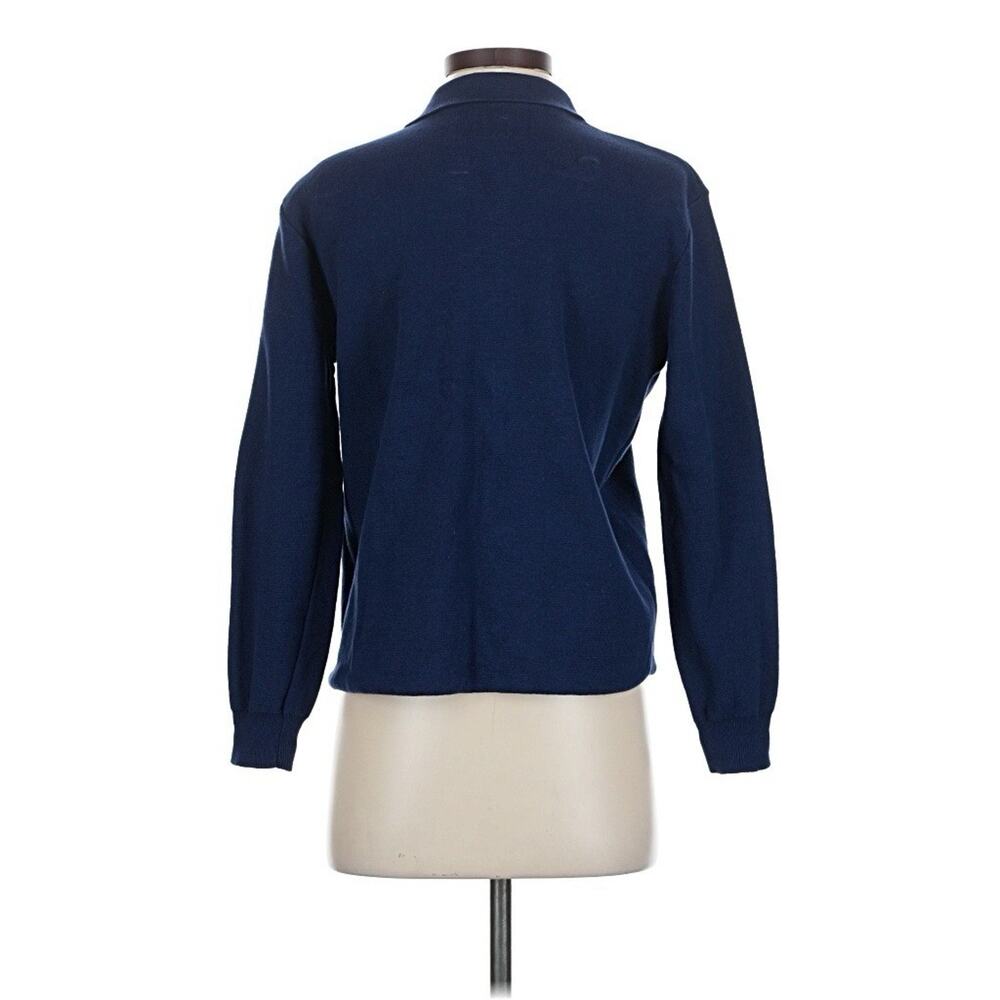 ELL And Emm Sienna Knit Navy Blue Gold Buttons Collared Cardigan Crest S/M - Picture 3 of 6